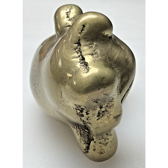 Vintage Mini Brass Frog Figurine Statue Paperweight Posing Laying Down - Picture 5 of 14